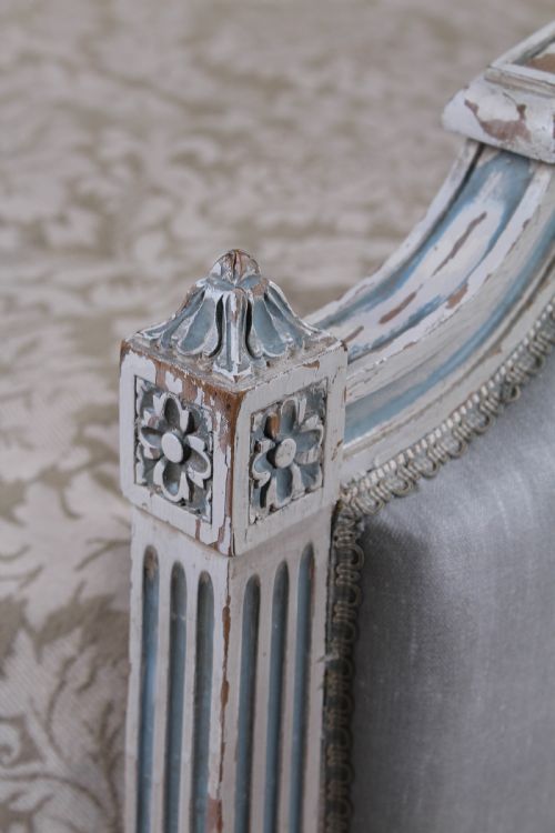 fig 2. Pretty pair of matching newly upholstered French single beds