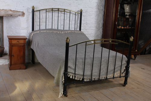 Very Individual Edwardian Brass and Iron Double Bed