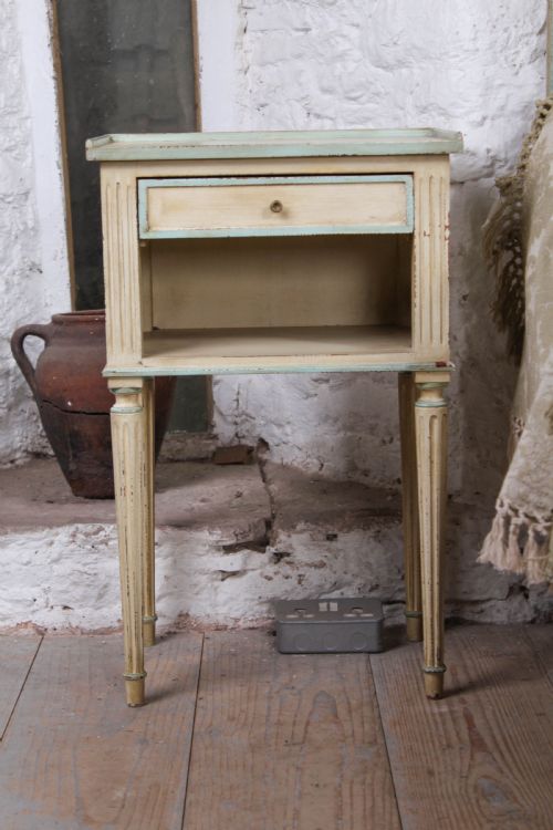fig 2. Original French Empire style upholstered king sized bed and matching bedsides
