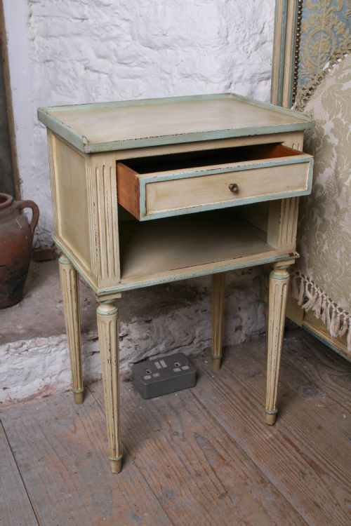 fig 3. Original French Empire style upholstered king sized bed and matching bedsides