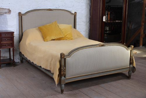 Lovely Gilded French Upholstered King Size Bed