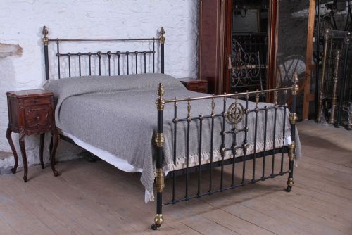 Magnificent King Size Victorian Black and Brass Bed