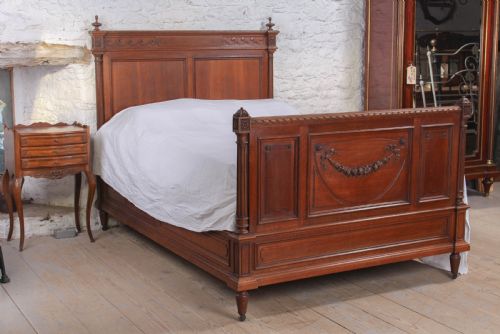 Carved Oak French Gentlemans Double Bed