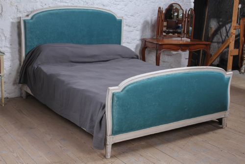 fig 1. Lovely simple Newly velvet upholstered French king size bed