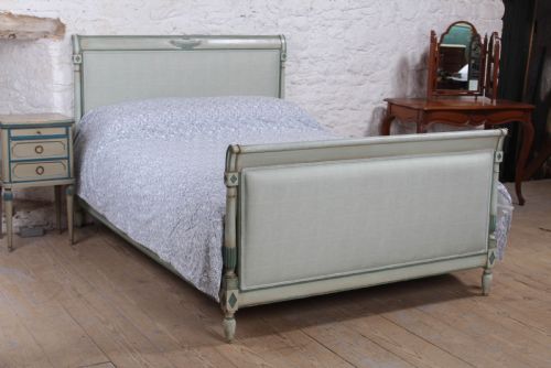 Newly Upholstered King Size French Director Style Bed