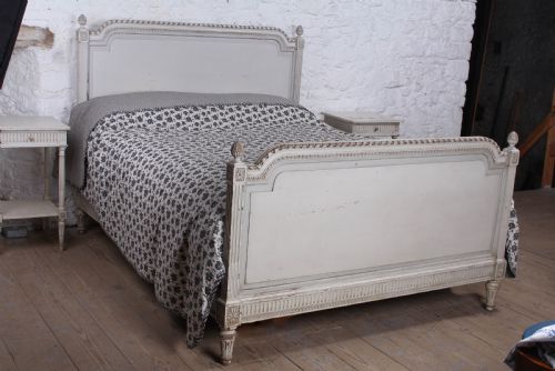fig 1. Rare small super king size Empire style bed and matching bedsides
