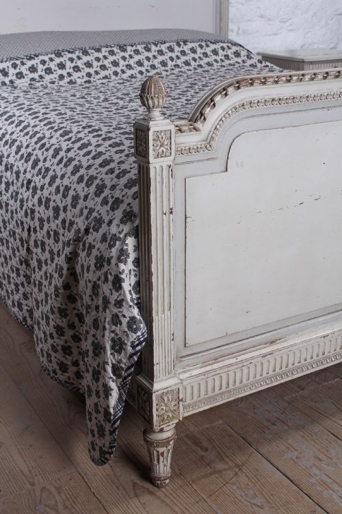 fig 3. Rare small super king size Empire style bed and matching bedsides