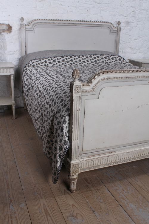 fig 4. Rare small super king size Empire style bed and matching bedsides