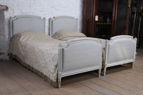 fig 1. Pretty pair of French newly upholstered beds