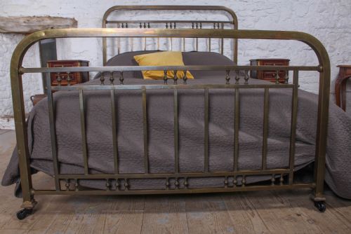 fig 1. Fashionable simple French aged brass king size bed