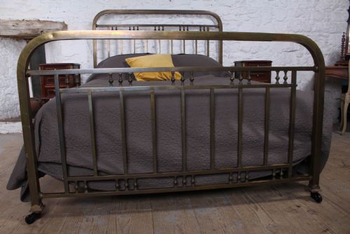 fig 2. Fashionable simple French aged brass king size bed