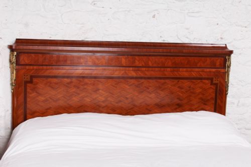 fig 1. Very handsome mahogany and fruit wood parquetry king size bed