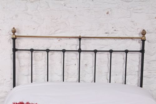 fig 1. Classic Victorian double black and aged brass bed