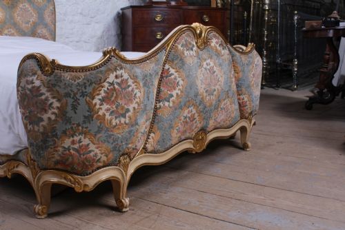 fig 1. Fabulous Rococo style French upholstered bed with original fabric