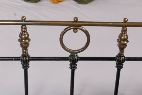 fig 1. Lovely good original Victorian black and brass double bed
