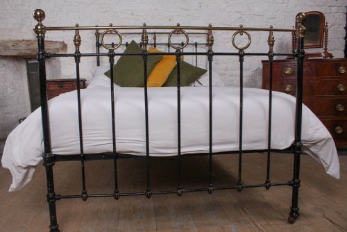 fig 2. Lovely good original Victorian black and brass double bed