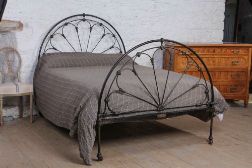 Very Original Early Victorian Winfield Iron Double Bed
