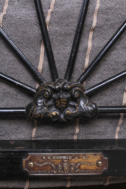 fig 2. Very original early Victorian Winfield iron double bed