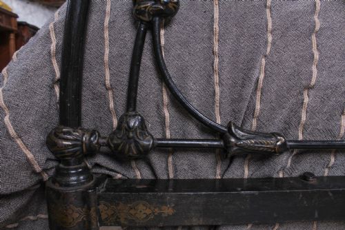 fig 3. Very original early Victorian Winfield iron double bed