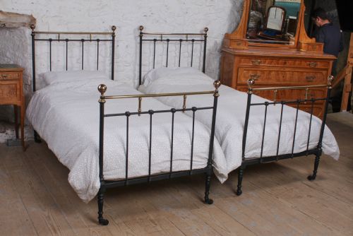 Attractive Pair of French Brass and Iron Beds
