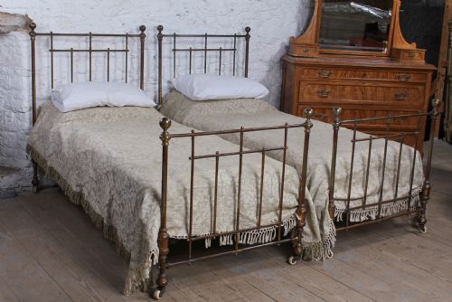 Very Nice Pair of Victorian All Brass Single Beds