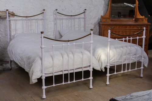 Very Nice Pair of Edwardian Dip Rail Single Beds