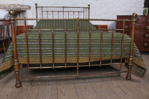 fig 1. Attractive aged all brass Victorian king size bed