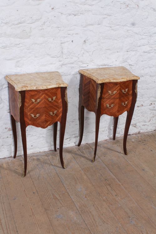 Very Nice Pair of Bow French Bedsides