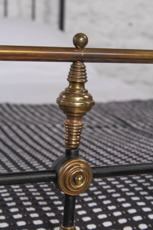 fig 2. King size Victorian brass and iron bed with mirror motif