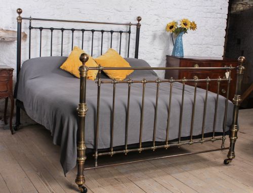 Very Handsome Victorian 6ft Super King Size Brass and Iron Bed by Maple and Co.