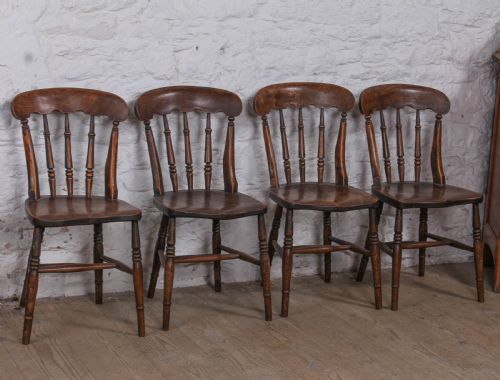 Set of 4 Elm Windsor Kitchen Chairs