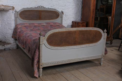 Fabulous French Carved and Caned King Size Bed