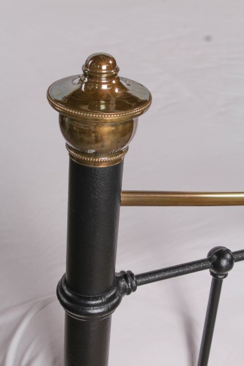 fig 1. Classic Edwardian dip rail brass and black double bed