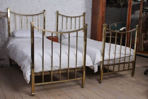 Pair of Maple and Co Elegant Edwardian Single Beds