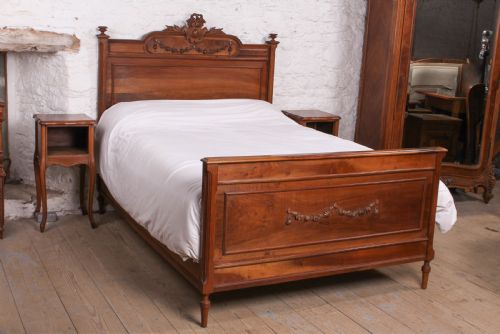 Attractive French Walnut Double Bed