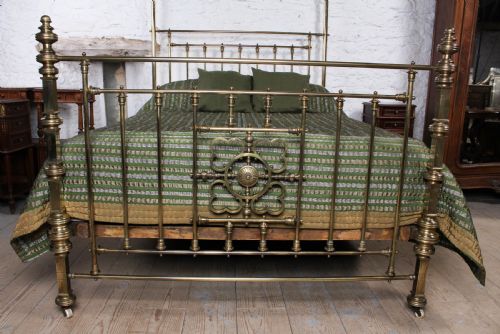 fig 5. Spectacular Victorian king size all brass half tester bed.