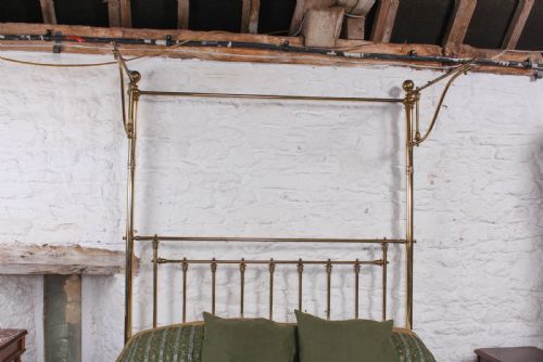 fig 6. Spectacular Victorian king size all brass half tester bed.