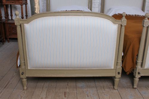 fig 1. Pretty pair of matching French newly upholstered single beds