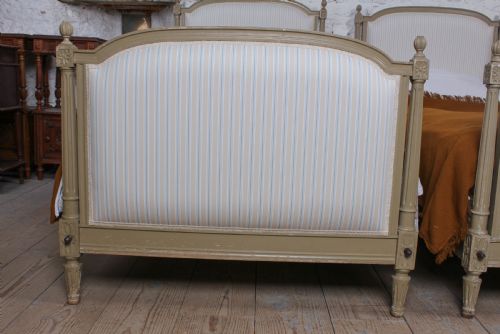 fig 3. Pretty pair of matching French newly upholstered single beds
