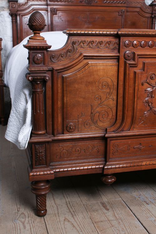 fig 3. Beautiful carved walnut Europen king size bed