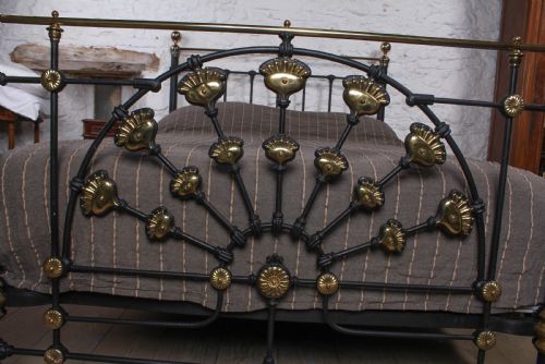 fig 2. Magnificent king size Victorian brass and iron bed