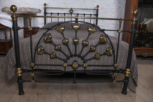 fig 3. Magnificent king size Victorian brass and iron bed