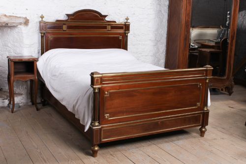 Lovely Mahogany and Brass Napolean II Style Double Bed