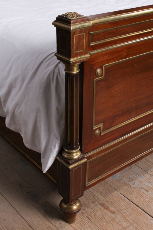 fig 1. Lovely Mahogany and brass Napolean II style double bed