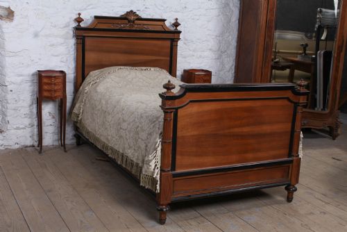 Lovely Quality Large Single French Walnut Bed