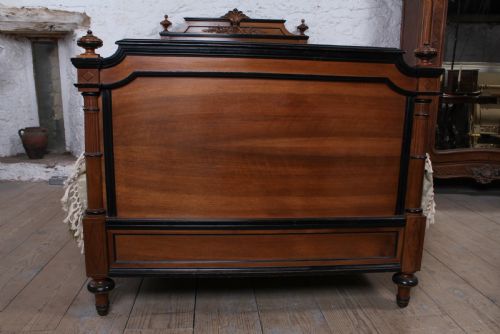 fig 1. Lovely quality large single French walnut bed