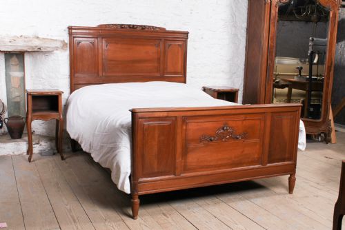 fig 1. Lovely French cherry king size bed with simple carvings