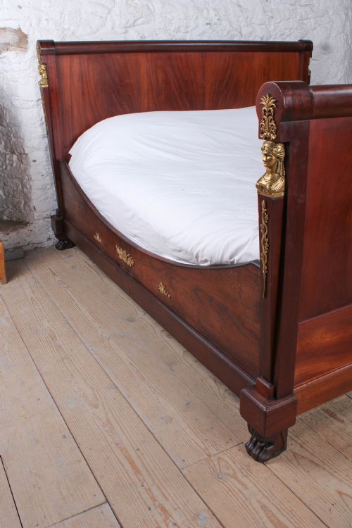 fig 1. Exceptional rare mahogany Napolean 11 style super king size bed