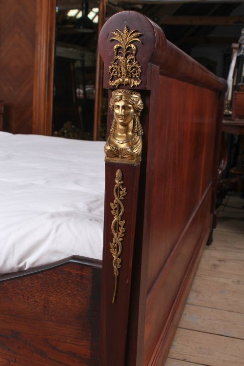 fig 2. Exceptional rare mahogany Napolean 11 style super king size bed