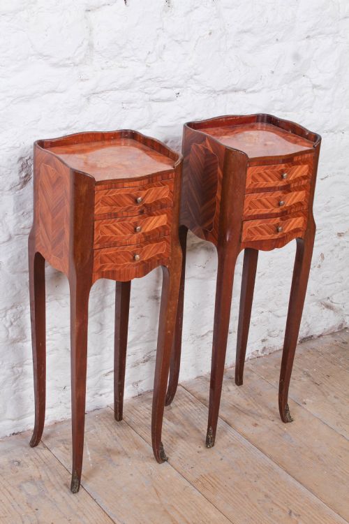 Very Pretty Pair of French Marquetry Bedsides